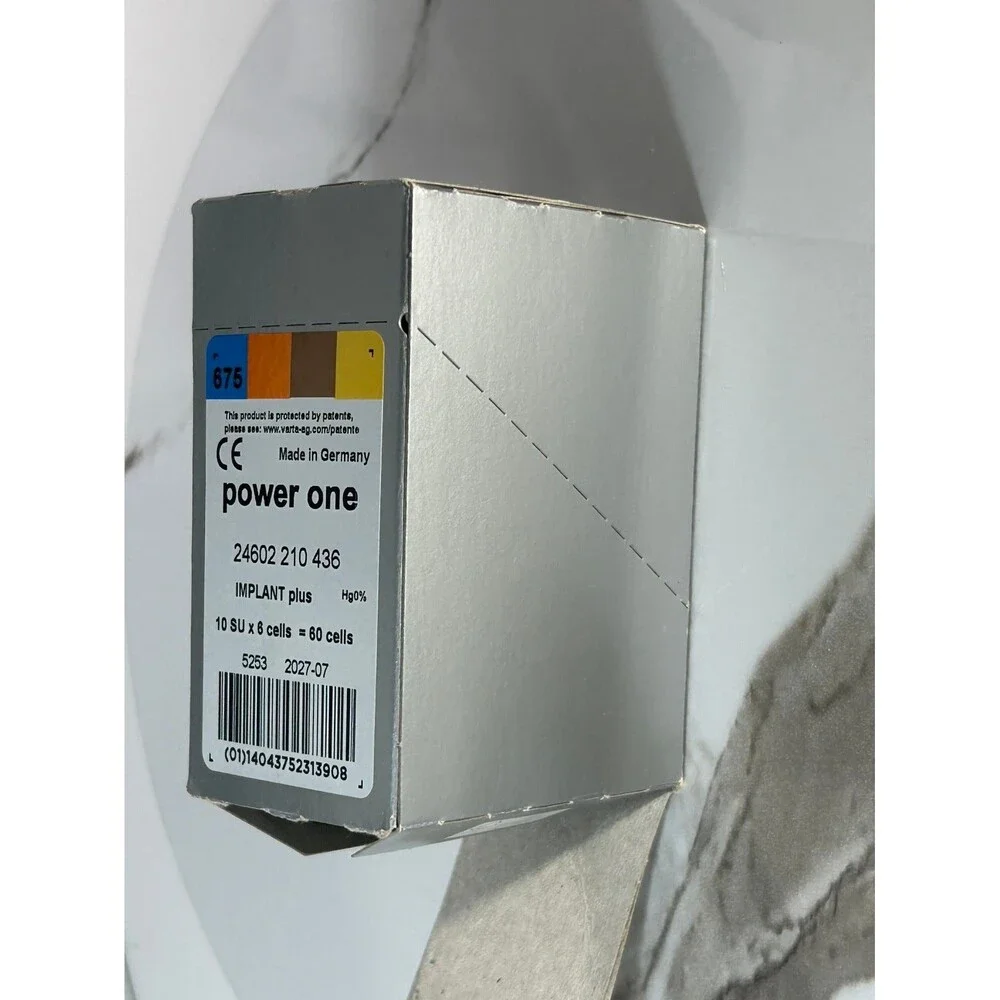 Varta Power One Implant Plus Hearing Aid batteries 60 pack #675 READ open box